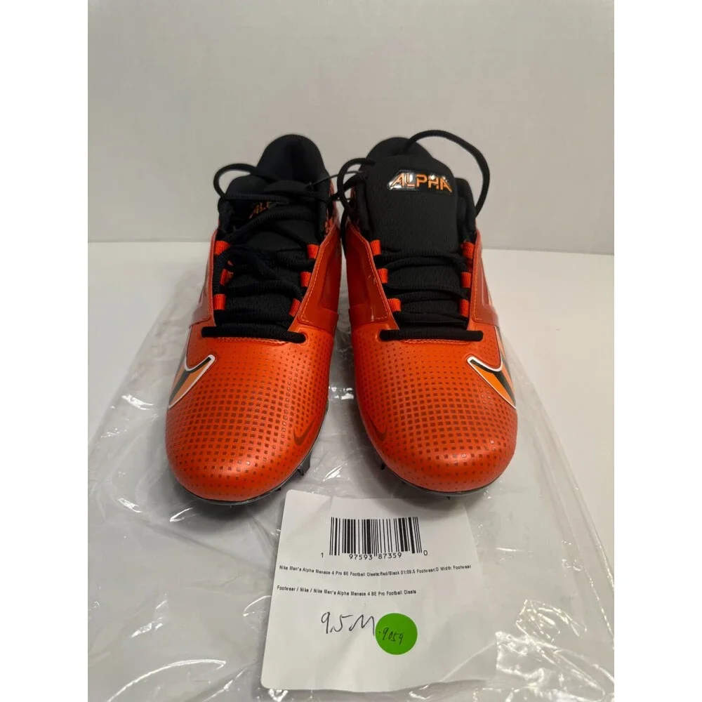 Nike Alpha Menace 4 Pro Football Cleats, Orange-9.5 Mens